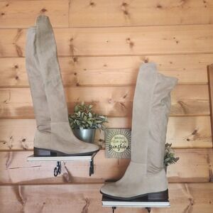 Lucky Brand Calypso Riding Boots Suede Leather Over the Knee Tall Sz 9.5 M